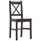vidaXL Conjunto de comedor 7 piezas madera de pino marrón oscuro vidaXL Conjunto de comedor 7 piezas madera de pino marrón oscuro