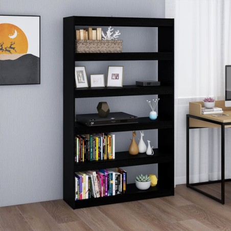vidaXL Estantería/divisor de espacios pino negro 100x30x167,5 cm