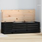 vidaXL Caja de almacenaje madera maciza de pino negro 109x36,5x33 cm vidaXL Caja de almacenaje madera maciza de pino negro 109x36,5x33 cm