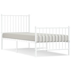 vidaXL Estructura cama metal con cabecero y pie cama blanca 80x200 cm