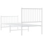 vidaXL Estructura cama metal con cabecero y pie cama blanca 80x200 cm vidaXL Estructura cama metal con cabecero y pie cama blanca 80x200 cm