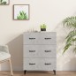 vidaXL Aparador de madera de ingeniería gris hormigón 69,5x34x90 cm