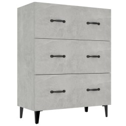 vidaXL Aparador de madera de ingeniería gris hormigón 69,5x34x90 cm