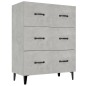 vidaXL Aparador de madera de ingeniería gris hormigón 69,5x34x90 cm