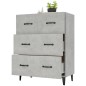 vidaXL Aparador de madera de ingeniería gris hormigón 69,5x34x90 cm