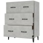vidaXL Aparador de madera de ingeniería gris hormigón 69,5x34x90 cm