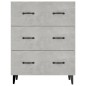 vidaXL Aparador de madera de ingeniería gris hormigón 69,5x34x90 cm