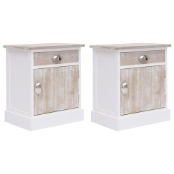 vidaXL Mesitas de noche 2 unidades madera de Paulownia 38x28x45 cm