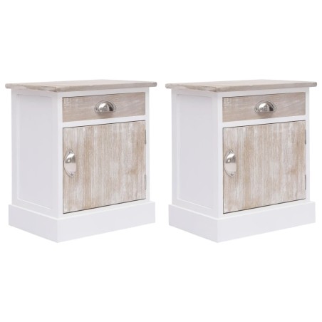 vidaXL Mesitas de noche 2 unidades madera de Paulownia 38x28x45 cm