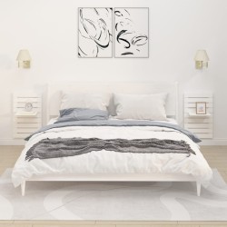 vidaXL Estantes mesitas de pared 2 uds madera maciza de pino blanco