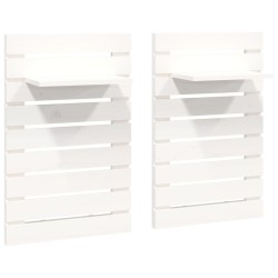 vidaXL Estantes mesitas de pared 2 uds madera maciza de pino blanco