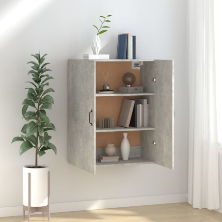 vidaXL Armario colgante contrachapada gris hormigón 69,5x34x90 cm