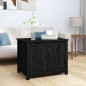 vidaXL Mesa de centro de madera maciza de pino negro 71x49x55 cm