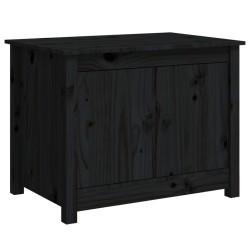 vidaXL Mesa de centro de madera maciza de pino negro 71x49x55 cm