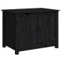 vidaXL Mesa de centro de madera maciza de pino negro 71x49x55 cm