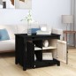 vidaXL Mesa de centro de madera maciza de pino negro 71x49x55 cm