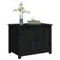 vidaXL Mesa de centro de madera maciza de pino negro 71x49x55 cm