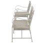 vidaXL Banco de 2 asientos 161 cm acero gris vidaXL Banco de 2 asientos 161 cm acero gris