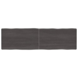 vidaXL Tablero mesa madera tratada borde vivo marrón 140x40x(2-4) cm