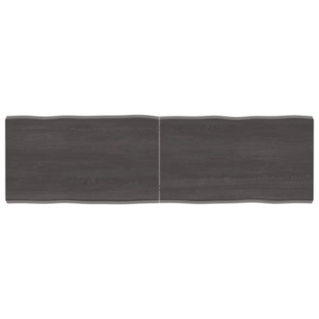 vidaXL Tablero mesa madera tratada borde vivo marrón 140x40x(2-4) cm