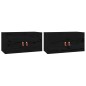 vidaXL Armarios de pared 2 uds madera maciza de pino negro 60x30x30 cm vidaXL Armarios de pared 2 uds madera maciza de pino negro 60x30x30 cm