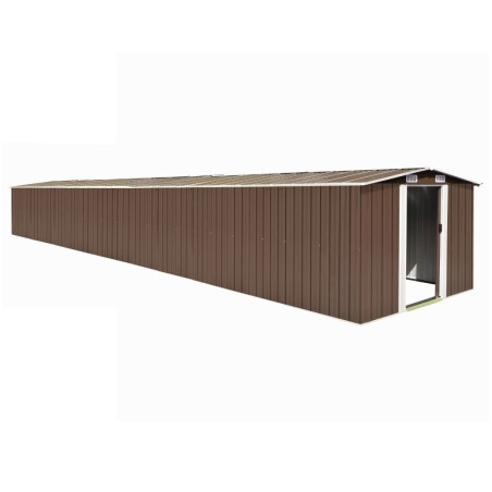 vidaXL Cobertizo de jardín acero galvanizado marrón 257x990x181 cm