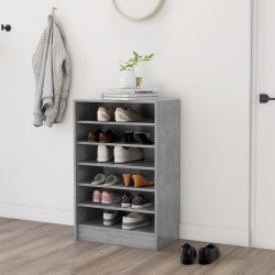 vidaXL Mueble zapatero madera contrachapada gris hormigón 60x35x92 cm