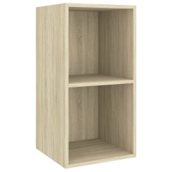 vidaXL Mueble de pared para TV madera contrachapada roble 37x37x72 cm