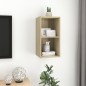 vidaXL Mueble de pared para TV madera contrachapada roble 37x37x72 cm