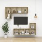 vidaXL Mueble de pared para TV madera contrachapada roble 37x37x72 cm