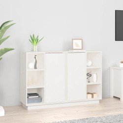 vidaXL Aparador de madera maciza de pino blanco 120x35x80 cm