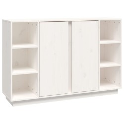 vidaXL Aparador de madera maciza de pino blanco 120x35x80 cm