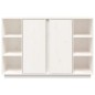 vidaXL Aparador de madera maciza de pino blanco 120x35x80 cm