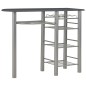 vidaXL Mesa y taburetes de cocina con estantes de madera y acero negro vidaXL Mesa y taburetes de cocina con estantes de madera y acero negro