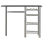 vidaXL Mesa y taburetes de cocina con estantes de madera y acero negro vidaXL Mesa y taburetes de cocina con estantes de madera y acero negro
