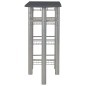 vidaXL Mesa y taburetes de cocina con estantes de madera y acero negro vidaXL Mesa y taburetes de cocina con estantes de madera y acero negro