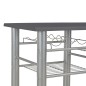 vidaXL Mesa y taburetes de cocina con estantes de madera y acero negro vidaXL Mesa y taburetes de cocina con estantes de madera y acero negro
