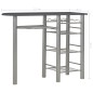 vidaXL Mesa y taburetes de cocina con estantes de madera y acero negro vidaXL Mesa y taburetes de cocina con estantes de madera y acero negro