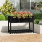 vidaXL Jardinera con estante madera maciza pino negra 111,5x54x81 cm vidaXL Jardinera con estante madera maciza pino negra 111,5x54x81 cm