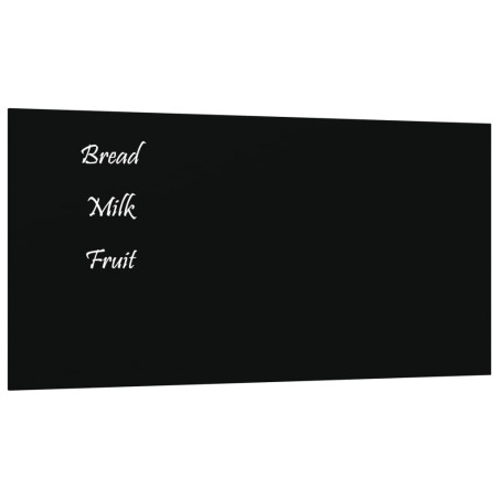 vidaXL Pizarra magnética de pared vidrio templado negro 40x20 cm