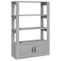 vidaXL Aparador de madera contrachapada gris Sonoma 80x30x119,5 cm vidaXL Aparador de madera contrachapada gris Sonoma 80x30x119,5 cm
