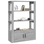 vidaXL Aparador de madera contrachapada gris Sonoma 80x30x119,5 cm vidaXL Aparador de madera contrachapada gris Sonoma 80x30x119,5 cm
