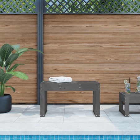 vidaXL Banco de jardín madera maciza de pino gris 80x38x45 cm