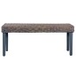 vidaXL Banco de ratán kubu y madera maciza de mango gris 110 cm vidaXL Banco de ratán kubu y madera maciza de mango gris 110 cm