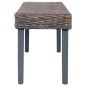 vidaXL Banco de ratán kubu y madera maciza de mango gris 110 cm vidaXL Banco de ratán kubu y madera maciza de mango gris 110 cm