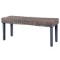 vidaXL Banco de ratán kubu y madera maciza de mango gris 110 cm vidaXL Banco de ratán kubu y madera maciza de mango gris 110 cm