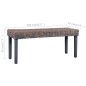 vidaXL Banco de ratán kubu y madera maciza de mango gris 110 cm vidaXL Banco de ratán kubu y madera maciza de mango gris 110 cm