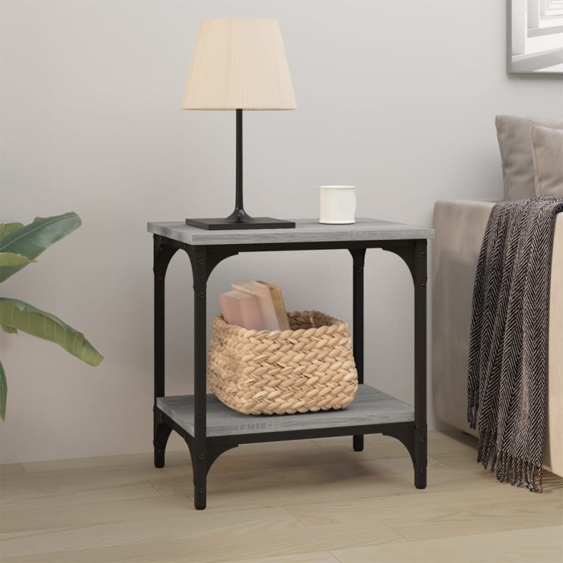 vidaXL Mesa auxiliar madera contrachapada gris Sonoma 40x30x42 cm vidaXL Mesa auxiliar madera contrachapada gris Sonoma 40x30x42 cm