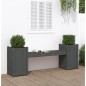 vidaXL Banco con jardineras madera maciza de pino gris 180x36x63 cm