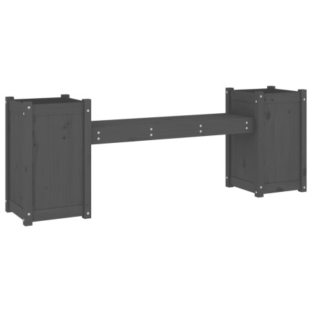 vidaXL Banco con jardineras madera maciza de pino gris 180x36x63 cm